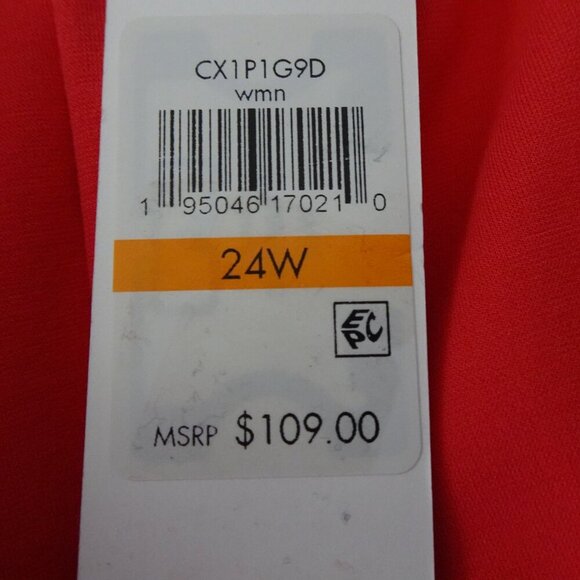 Calvin Klein T-Shirt Dress Women's Plus Size 24W Pink Coral Button Front - Picture 9 of 11